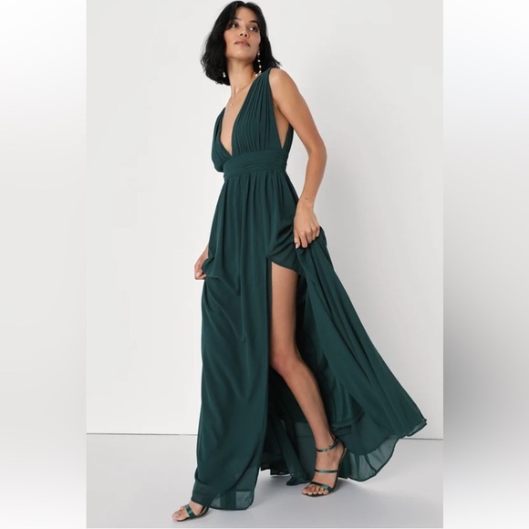 Lulu's Heavenly Hues Forest Green Maxi
Dress Gown Wedding Prom Wedding - Picture 3 of 7
